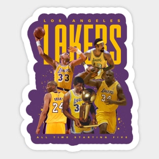 Los Angeles Lakers All Time Starting Five Sticker